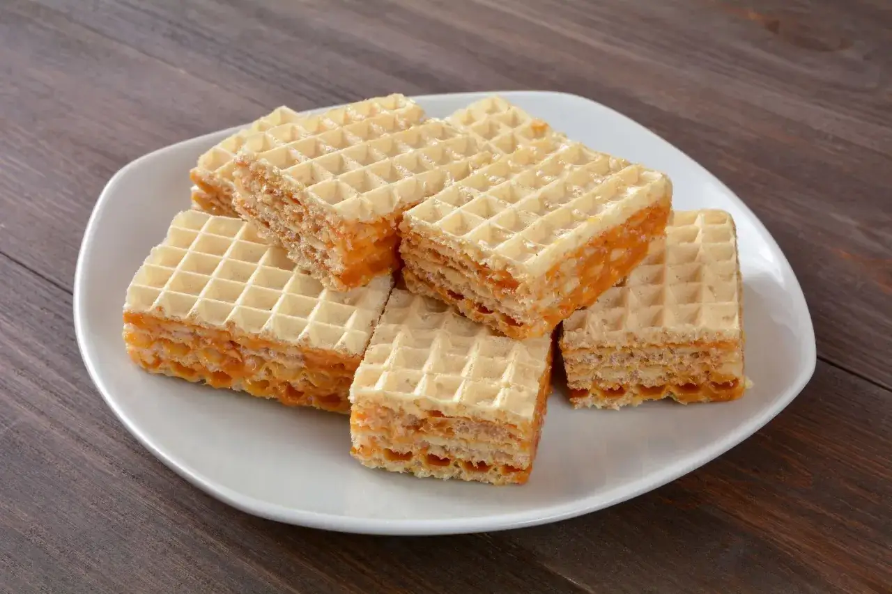 wafle z masą mleczną miękkie i chrupiące